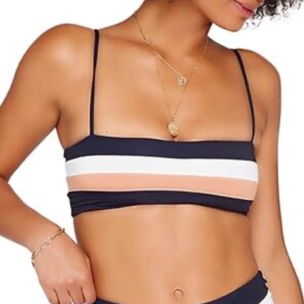 NWT L*space rebel stripe bikini top Small
